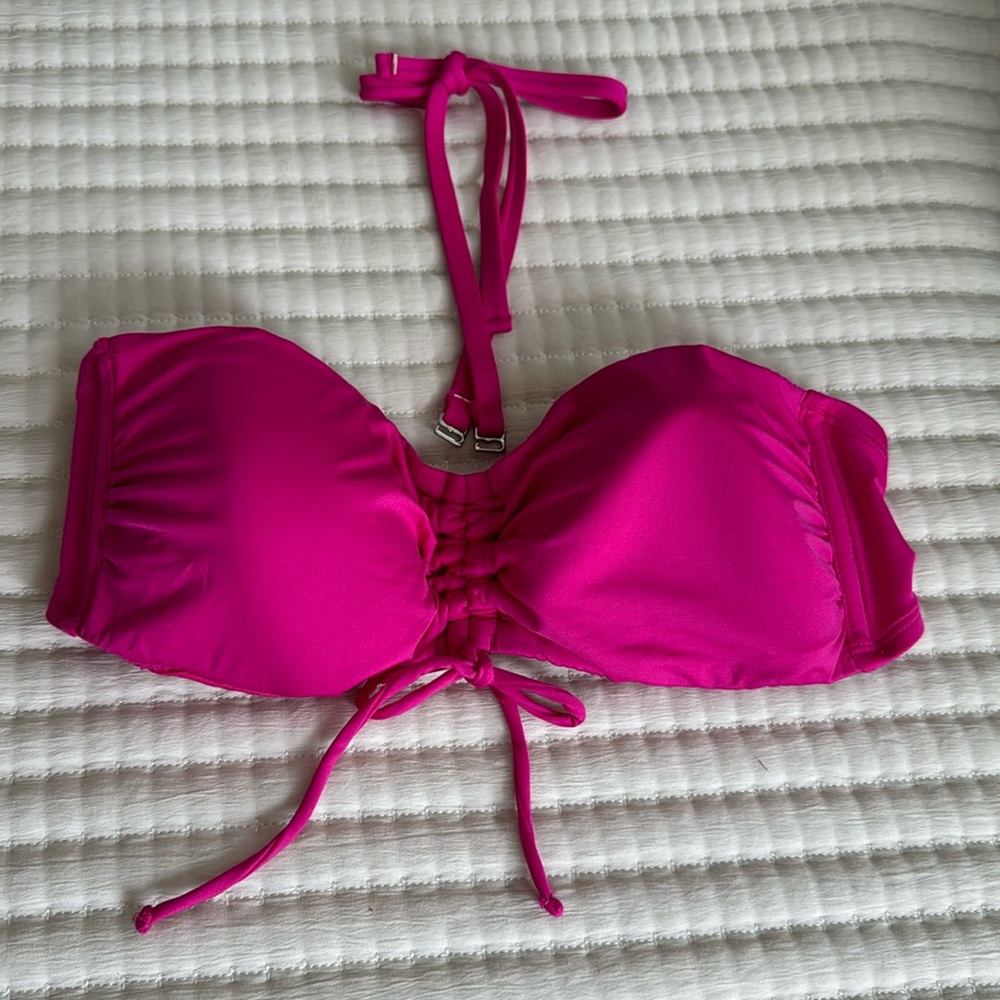 Kona Sol Bando swimsuit top with removable halter strap M